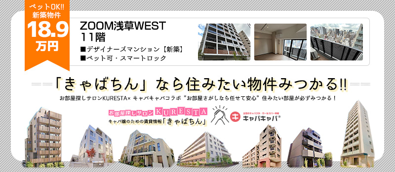 ZOOM浅草WEST 11階（台東区松が谷／18.9万円）ペットOK🙆‍♀安心安全でおしゃれで実用的！新築デザイナーズマンション✨